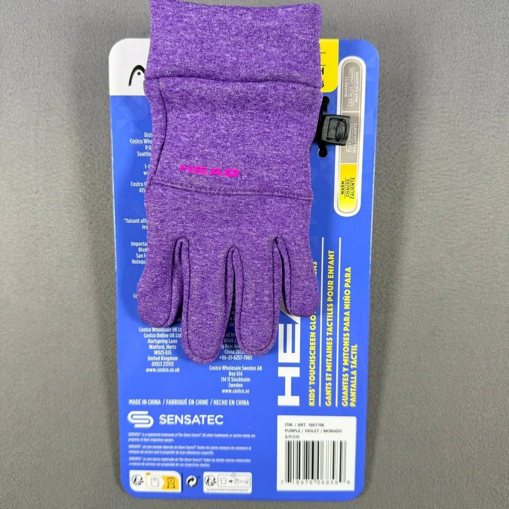HEAD Sensatec Kids‎ Small Purple Touchscreen High Grip Running Gloves Outdoor